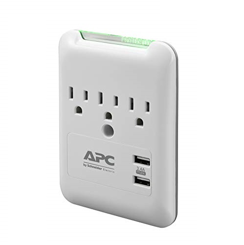 APC Wall Outlet Surge Protector with USB Ports, PE3WU3, (3) AC Multi Plug Outlet, 540 Joule Surge Protection, Only $10.99, You Save $5.00 (31%)