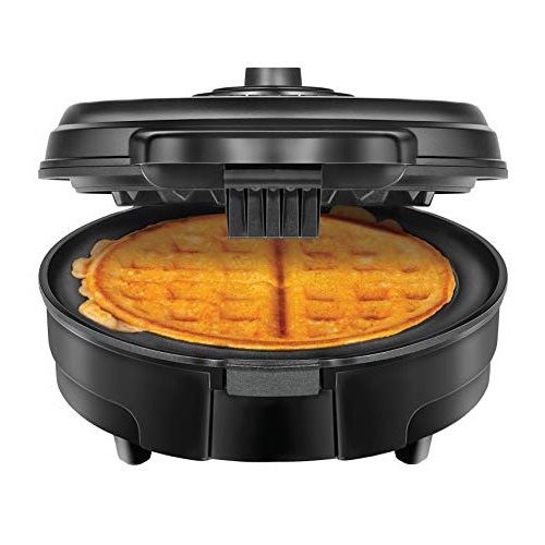 Chefman Anti-Overflow Belgian Waffle Maker w/ Shade Selector, Temperature Control, Mess Free Moat, Round Iron w/ Nonstick Plates & Cool Touch Handle, Measuring Cup Included, Black, Only $14.99