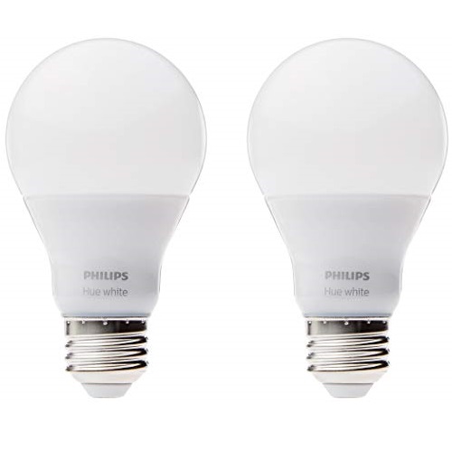 Philips Hue White A19 2-Pack 60W Equivalent Dimmable LED Smart Bulbs (Hue Hub Required, Works with Alexa, HomeKit & Google Assistant), Only $14.99