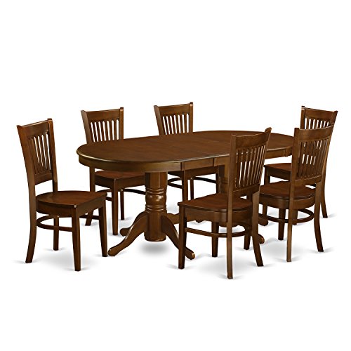 East West 7 Pc Dining room set Table with Leaf and 6 Kitchen Dining Chairs, Only $723.83, You Save $228.57 (24%)