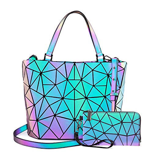 Cyber Monday Deal! Geometric Luminous Purses and Handbags for Women Holographic Reflective Crossbody Bag Wallet discounted price only $24.83 (40% off)