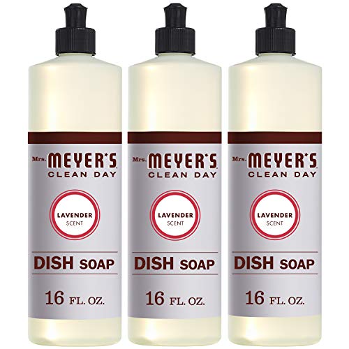 Mrs. Meyer's Clean Day Liquid Dish Soap, Cruelty Free Formula, Lavender Scent, 16 oz- Pack of 3, Only $8.76