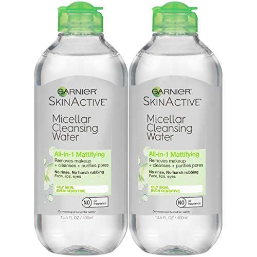 Garnier SkinActive Micellar Cleansing Water, All-in-1 Makeup Remover and Facial Cleanser, For Oily Skin, 13.5 fl oz, 2 Pack, Only $9.49