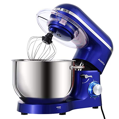 Aucma Stand Mixer,6.5-QT 660W 6-Speed Tilt-Head Food Mixer, Kitchen Electric Mixer with Dough Hook, Wire Whip & Beater (6.5QT, Royal Blue), Only $109.99