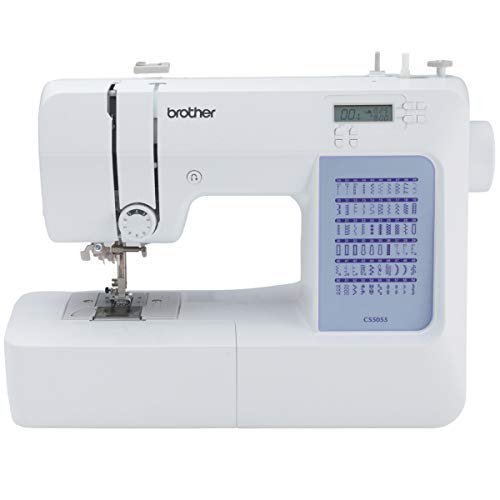 Brother CS5055 Computerized Sewing Machine, 60 Built-in Stitches, LCD Display, 7 Included Feet, White, Only $119.99