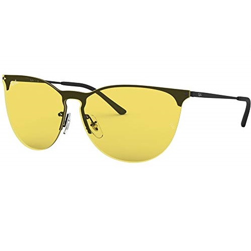 Ray-Ban Unisex-Adult RB3652 Erika Metal Sunglasses, Rubber Black/Yellow, 41 mm, Only $66.00, You Save $66.00 (50%)