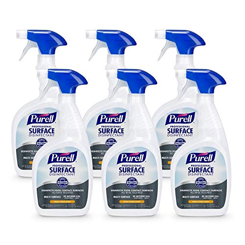 PURELL Professional Surface Disinfectant Spray, Fresh Citrus Scent, 32 fl oz Capped Bottle with Trigger Sprayer (Pack of 6 Capped Bottles, 2 Trigger Sprayers included) – 3342-06, Only $26.37
