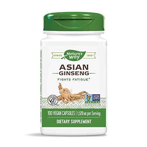 Nature's Way Premium Herbal Asian Ginseng, 1,120 mg per serving, 100 Capsules, Only $13.11