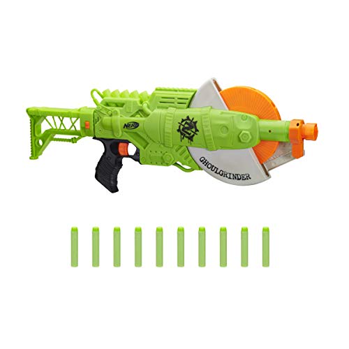 NERF Zombie Strike Ghoulgrinder Blaster -- Rotating 10-Dart Wheel, 10 Official Zombie Strike Elite Darts -- for Kids, Teens, Adults, Only $16.99, You Save $15.50 (48%)
