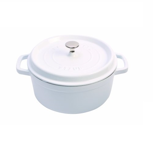 Staub Cast Iron Round Cocotte, 4-Quart, White, Only $99.95, You Save $307.05 (75%)