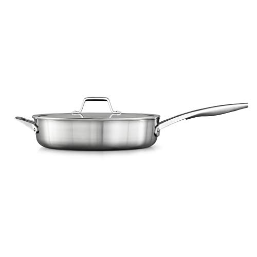 Calphalon saute pan with lid, 5 QT, Silver, Only $76.49, You Save $33.50 (30%)