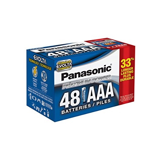Panasonic Energy Corporation LR03XE/48PC Platinum Power Long Lasting AAA Alkaline Battery, 48 Pack, Only $16.99
