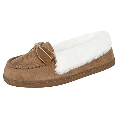 Jessica Simpson Womens Micro Suede Moccasin Indoor Outdoor Slipper Shoe, Only $21.24