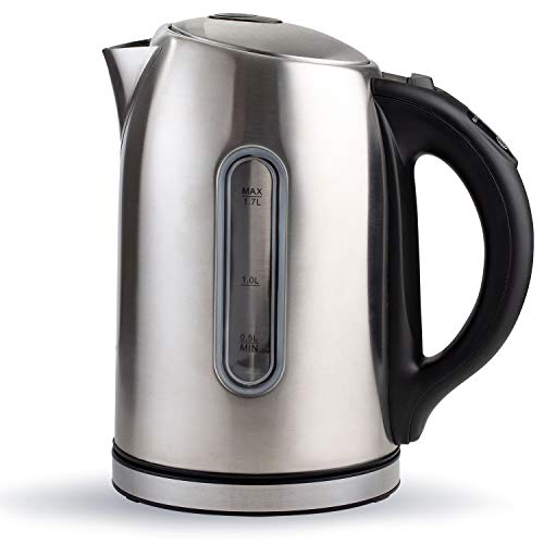 Chef's Star Electric Kettle, Stainless Steel Tea Kettle, Tea Warmer, Hot Tea Maker, Stainless Steel Bottom with LED Indicator and Auto Shut Off Protection,1500 watts, 1.7 Liters, Only $15.99