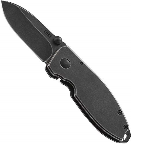 CRKT  Squid Folding Pocket Knife: Compact EDC Straight Edge Utility Knife with Stainless Steel Blade and Framelock Handle - Black Stonewash 2490KS, One Size (4008075), Only $14.84