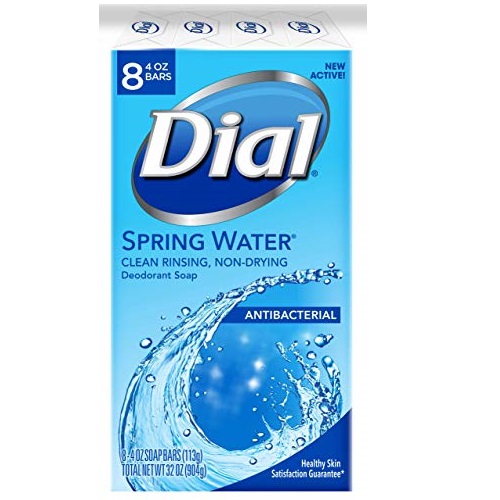 Dial Antibacterial Deodorant Soap, Spring Water, 4 Ounce, 8 Bars, Only $4.85
