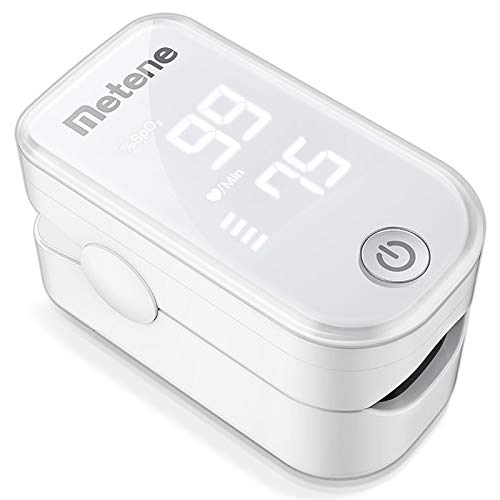 Metene Pulse Oximeter Fingertip, Blood Oxygen Saturation Monitor with Accurate Fast Spo2 Reading Oxygen Meter, Oxygen Monitor with Lanyard and Batteries (White), Only $10.99