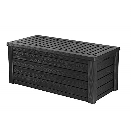 Keter Westwood 150 Gallon Resin Large Deck Box-Organization and Storage for Patio Furniture, Outdoor Cushions, Garden Tools and Pool Toys, Dark Grey, Only $121.81
