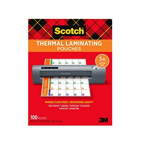 Scotch Thermal Laminating Pouches, 100-Pack, 8.9 x 11.4 inches, Letter Size Sheets (TP3854-100), Only $13.99