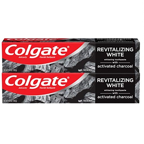Colgate Activated Charcoal Teeth Whitening Toothpaste with Fluoride, Natural Mint Flavor, Vegan - 4.6 ounce (2 Pack), Only $4.87