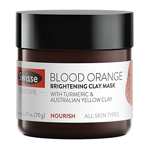 Swisse Natural Skincare Blood Orange Australian Yellow Kaolin Clay Face Mask | Skin Brightening for All Skin Types | Evens and Brightens Skin Tone | Turmeric & Eleuthero Ginseng | 2.47 Oz, Only $8.16
