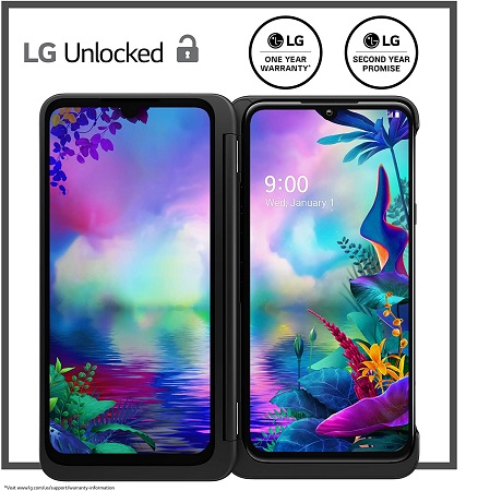 LG G8X Thinq Dual Screen Unlocked Smartphone – 6/128 GB – Aurora Black (US Warranty) – Verizon, AT&T, T–Mobile, Sprint, Boost, Cricket, Metro (LMG850QM7X.AUSABK), only $399.99