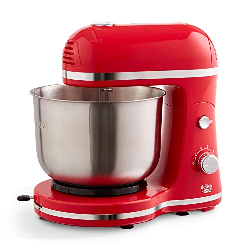 Delish by DASH Compact Stand Mixer 3.5 Quart with Beaters & Dough Hooks Included - Red (DCSM350GBRD02), Only $32.30