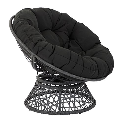 OSP Designs BF25292-BK Papasan Chair with 360-degree Swivel, Black Cushion Frame, Only $142.99, You Save $207.01 (59%)