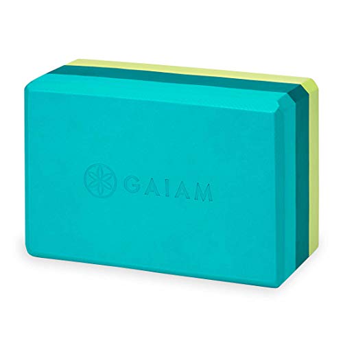 Gaiam Yoga Block - Supportive Latex-Free EVA Foam Soft Non-Slip Surface for Yoga, Pilates, Meditation, Tri-Color Teal Tonal, Only $6.69, You Save $5.29 (44%)