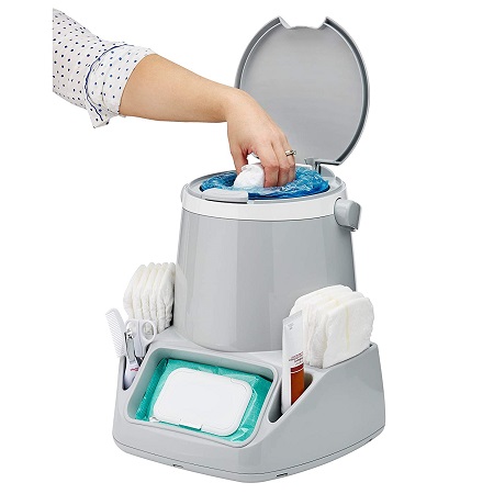 Diaper Genie Quick Caddy, Mini Portable Diaper Pail with Improved Lid Closure, Includes 270 Count Refill Cartridge, Only $29.74,