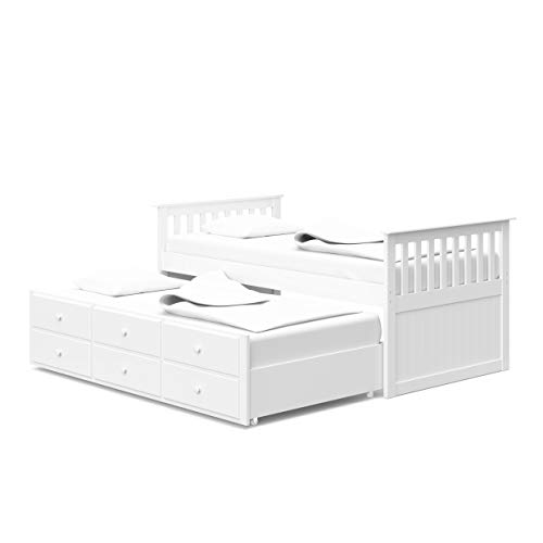 StorkCraft Marco Island Captain's Bed with Trundle and Drawers - Twin (White), Only $379.99, You Save $80.00 (17%)