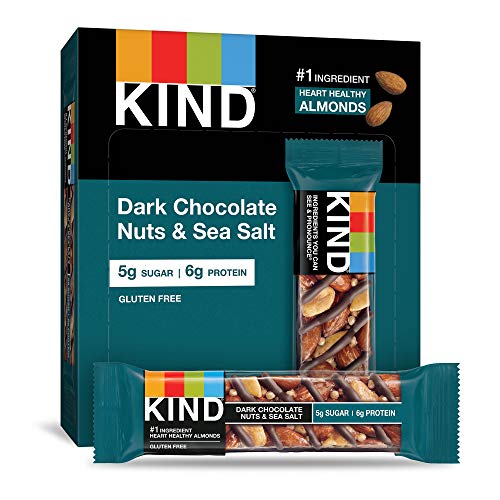 KIND Bars, Dark Chocolate Nuts & Sea Salt, Gluten Free, Low Sugar, 1.4oz, 12 Count, Only $9.00, You Save $25.10 (74%)