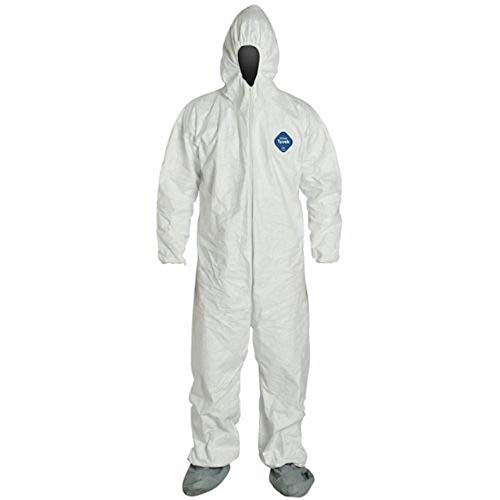 DuPont TY122S Disposable Elastic Wrist, Bootie & Hood White Tyvek Coverall Suit 1414, Only $12.95