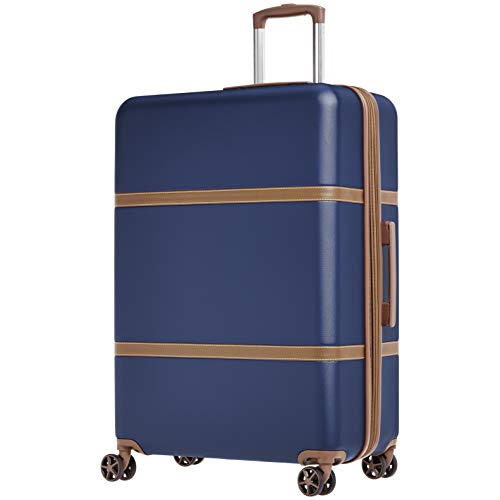 Amazon Basics Vienna Carry-On Spinner Suitcase Luggage - Expandable with Wheels - 21.6 Inch, Blue, Only $25.18