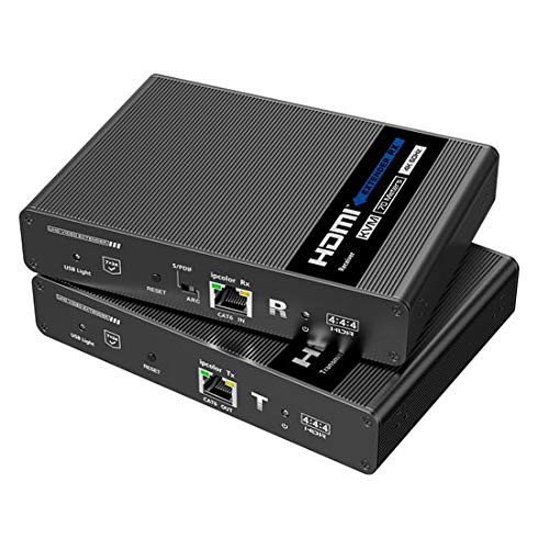 WeJupit 4K HDMI Extender with KVM Support Over Single CAT6/6A Cable Supports Mouse & Keyboard Extension via USB. Supports IR Pass Back. Up to 70m 4Kx2K@60Hz UHD (WJ70KVM)