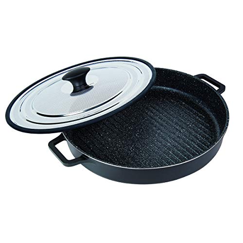 MasterPan Non-Stick Stovetop Oven Grill Pan with Heat-in Steam-Out Lid, nonstick cookware, 12
