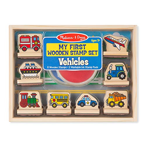 Melissa & Doug First Wooden Stamp Set – Vehicles, Only $9.79, You Save $5.20 (35%)