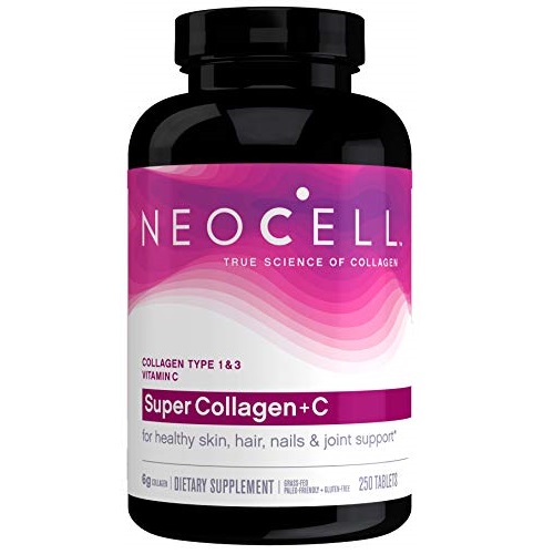 NeoCell Super Collagen with Vitamin C, 250 Collagen Pills, #1 Collagen Tablet Brand, Non-GMO, Grass Fed, Gluten Free, Collagen Peptides Types 1 & 3 for Hair, Skin, Nails & Joints  , Only $11.26