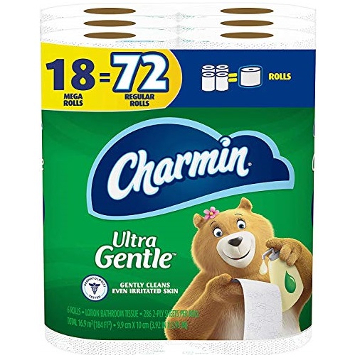 Charmin Ultra Gentle Toilet Paper, 18 Mega Rolls = 72 Regular Rolls, Only $18.79
