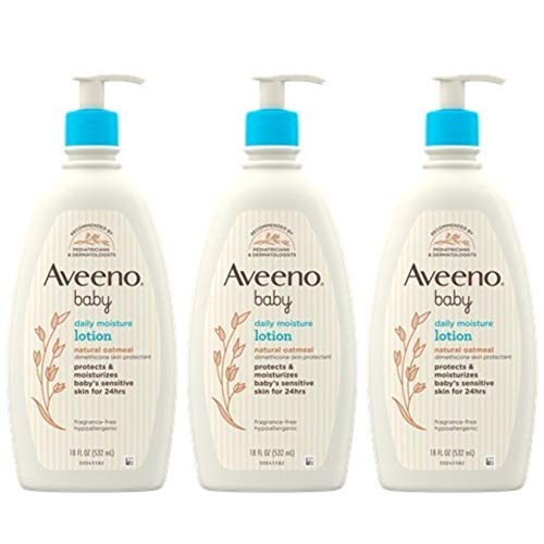 Aveeno宝宝润肤乳，18 oz/瓶，共3瓶，原价$27.89，现仅售$15.23，免运费！