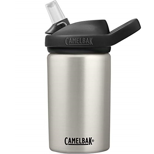CamelBak Eddy+ Kids Water Bottle, Stainless Steel with Straw Cap, 14 oz, Bare Steel - Spill-Proof When Open, Leak-Proof When Closed, Only $14.97