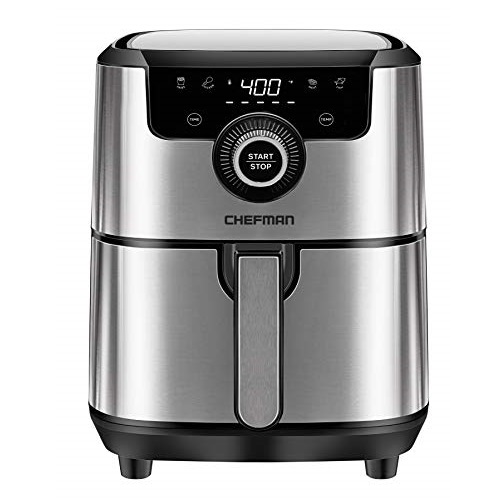 Chefman Square Air Fryer with Presets & Adjustable Temperature, Nonstick Stainless Steel & Cool-Touch, Dishwasher Safe Basket, BPA-Free w/ 60 Minute Timer,Analog-4.5 Quart, Only $49.49