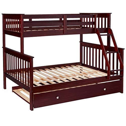 Donco Kids Mission Bunk Bed with Trundle, Twin/Full/Twin, Dark Cappuccino, Only $422.00