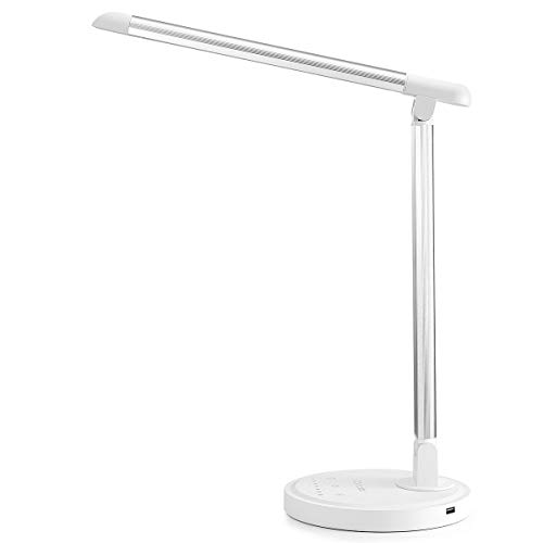 Consciot 12W LED Desk Lamp, Dimmable and Adjustable Office Table Lights, Touch-Sensitive Control Panel, with 5 Lighting Modes 7 Brightness Levels, Timer and 5V/2.1A USB Charging Port , Only $24.54