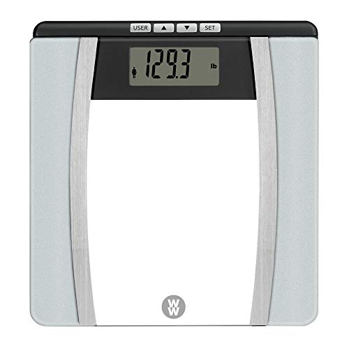 WW Scales by Conair Body Analysis Glass Bathroom Scale, Measures Body Fat, Body Water, Bone Mass & BMI, 4 User Memory, 400 Lbs. Capacity, Only $16.19