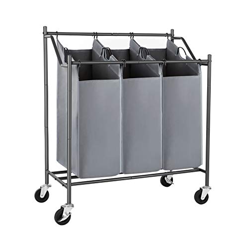 SONGMICS Laundry Clothes Sorters, 3-Bag, Gray, Only $28.05