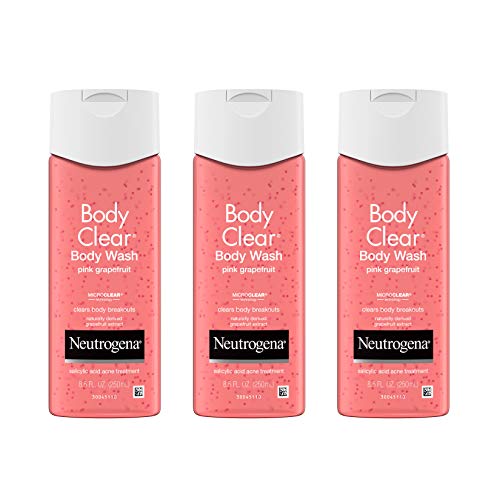 Neutrogena Body Clear Acne Treatment Body Wash with Salicylic Acid , Pink Grapefruit Body Acne Cleanser to Prevent Breakouts on Back, Chest & Shoulders, 8.5 fl. oz (Pack of 3), Only $14.11