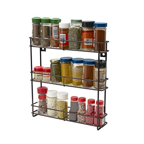 Gourmet Basics by Mikasa Hano Spice Rack with Keyholes, 13.25-Inch, Black, Only $11.16