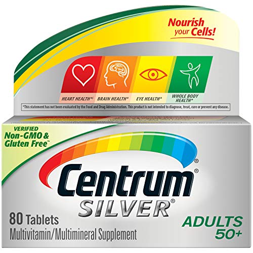 Centrum Silver Multivitamin for Adults 50 Plus, Multivitamin/Multimineral Supplement with Vitamin D3, B Vitamins, Calcium and Antioxidants - 80 Count, only $4.75, free Shipping