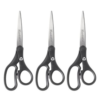 Westcott 8-Inch Kleenearth Basic Straight Scissors, 3 Pack, Black (15585), Only $4.97